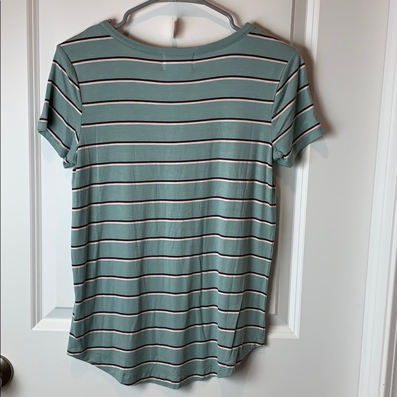 Striped half button v-neck t-shirt - Picture 4 of 6